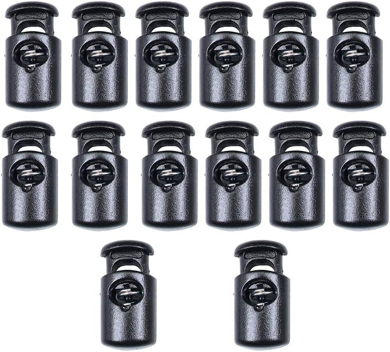 Baitoo Toggles for Drawstrings,Double and Single Hole Spring Cord Locks Toggles Cord Plastic Ends Stopper for Paracord Rope - Image 1